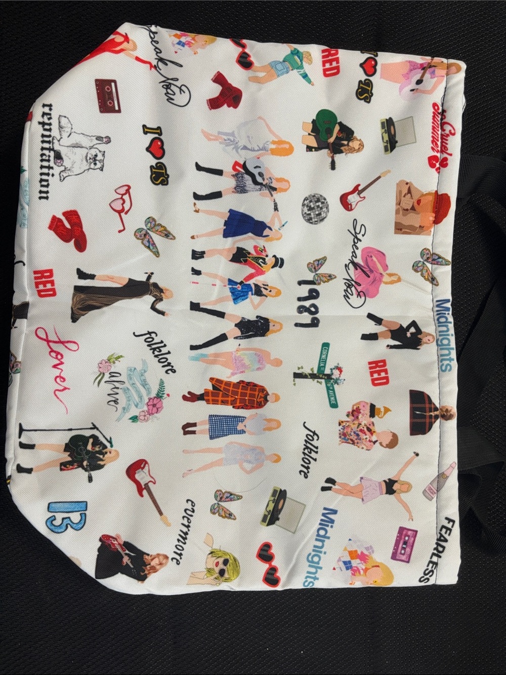 Taylor Swift Themed White Graphic Tote Bag